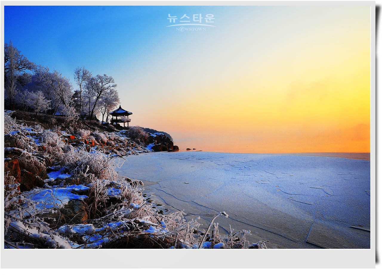 여주 신륵사와 한강의 겨울풍경