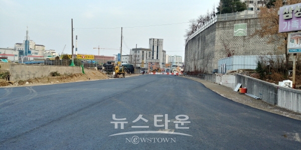 망경동 지하차도 평면화 작업 구간 현장