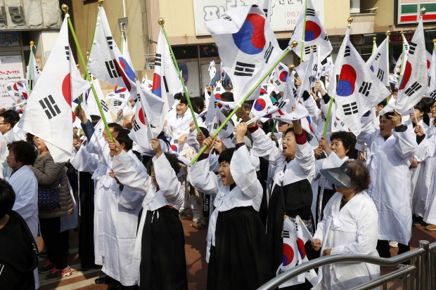 송산면에서 열린 만세운동 거리재현 모습