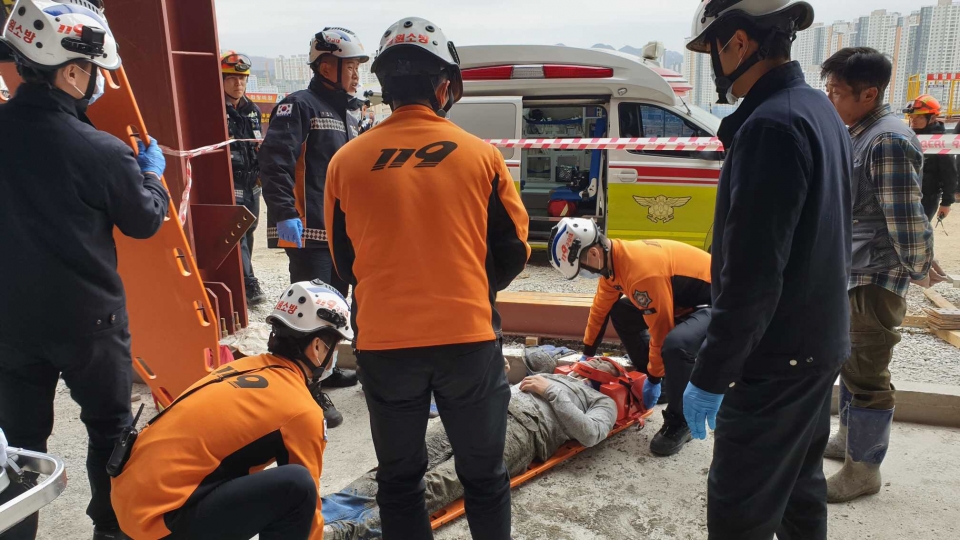원주시 기업도시 공사현장 붕괴사고현장