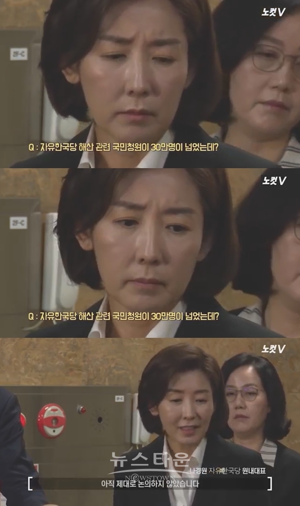 '청와대 국민청원' 자유한국당 해산 피력 (사진: 노컷TV 유튜브)