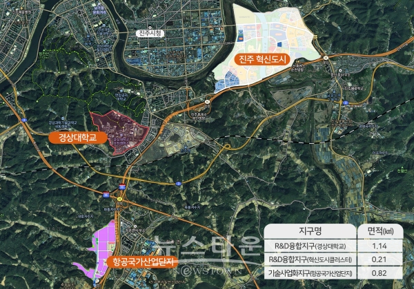 진주시 강소연구개발특구 지정 위치도
