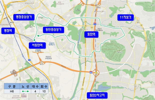 심야버스 h6노선도