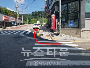 우회전 차로 확보로 교통 흐름 개선