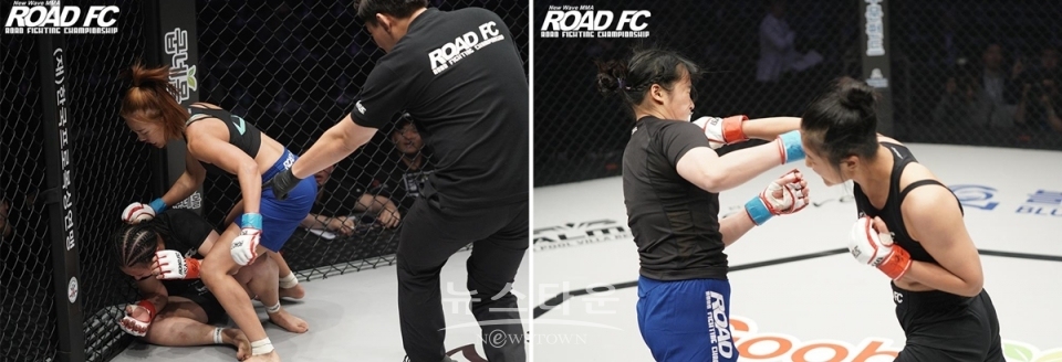 ▲ 타격으로 여성 파이터의 새 역사를 쓴 박지수와 박하정 / 고득용기자 ⓒ뉴스타운