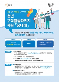 청년 구직활동패키지 안내 포스터