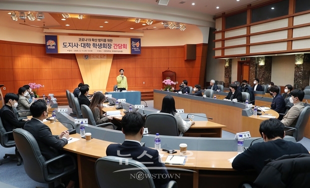 코로나19 확산 방지를 위한 도지사-대학 학생회장 간담회