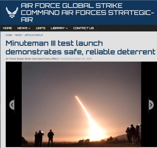 미 공군(Air Force Global Strike Command)에 따르면, 약 6800km를 비행, 태평양의 마셜제도 근처에 낙하했다. 시험발사는 지금까지도 정기적으로 실시하고 있다.