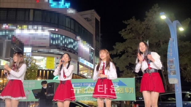 코로나 이후 첫 홍대 버스킹, 걸그룹 '하이큐티'