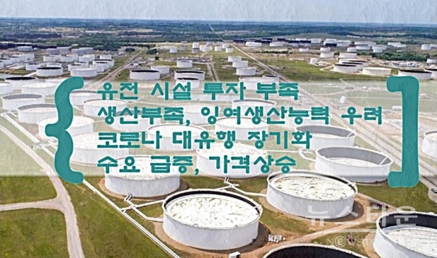 JP모건은 다른 나라의 생산이 부진한 가운데, OPEC 플러스 구성국의 투자 부족과 코로나화 이후 석유 수요 증가가 겹쳐 에너지 부족 위기에 처했다고 밝혔다.