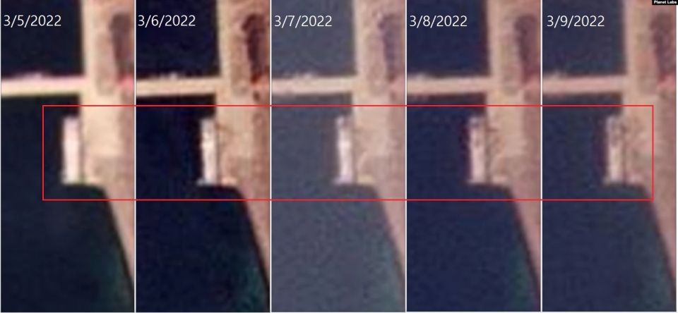 지난 5일부터 9일 사이 금강산 해금강 호텔을 촬영한 ‘플래닛 랩스(Planet Labs)’ 위성사진.