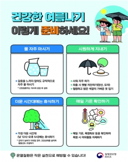 출처 : 질병관리청 →건강정보→건강위해정보→폭염→건강수칙홍보자료