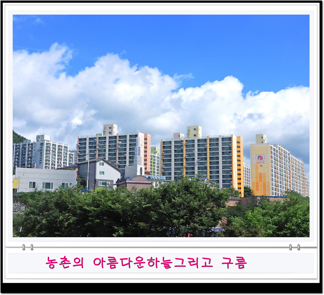 비온뒤 깔끔한 하늘과 농촌풍경비가 오고 난 뒤면 농촌의 하늘을 자랑한다.