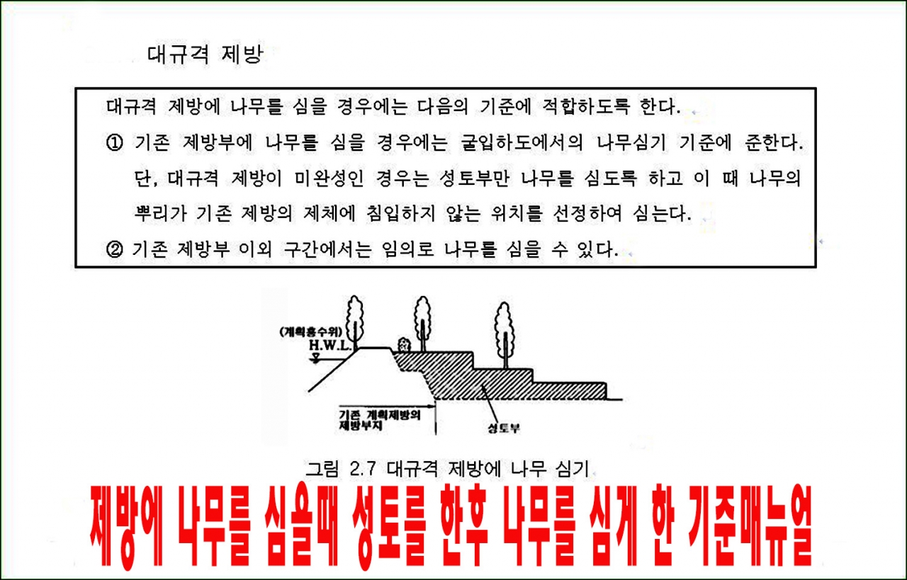 국토부의 나무심기기준과 관목과 교목등 기사관련 사항