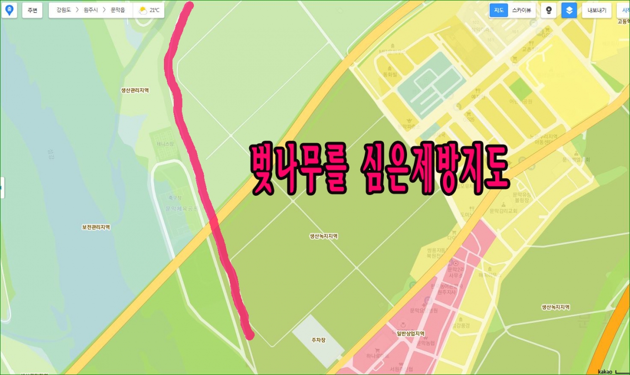 국토부의 나무심기기준과 관목과 교목등 기사관련 사항