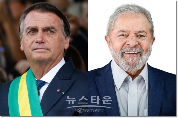 자이르 보우소나루 현 브라질 대통령(왼쪽)과 룰라 전 대통령 : 오는 10월 브라질 민주주의 존폐 위기를 놓고 대선 투표가 주목되고 있다