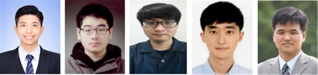 (왼쪽부터) 인하대학교 물리학과 정동근, 고영준, 이동우, 공대솔 연구원과 정종훈 교수.
