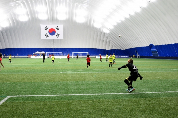 스마트에어돔 축구경기 현장