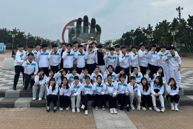 지난 5일 훈련 종료 후 호미곶 견학하는 사격 청소년 대표팀