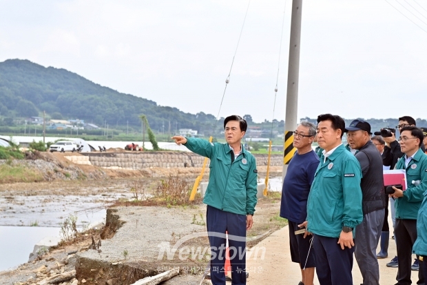 김태흠 충남도지사, 홍성 와룡천 현장 점검
