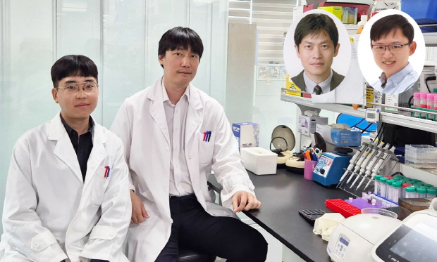 (왼쪽부터)의과학대학원 홍세명 박사과정, 김창곤 박사, 김준 교수, 김지훈 교수