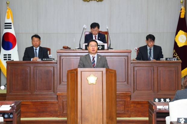 김광호 중구의원이 5분 발언을 하고 있다.