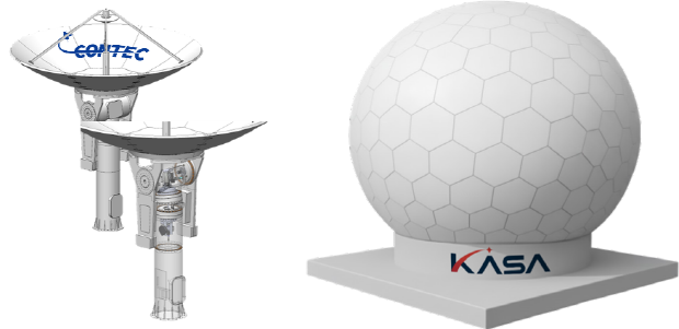 컨텍 9m급 태양관측위성 수신 안테나 및 레이돔(안테나 보호 시설) 모델링 이미지 (사진=컨텍 제공