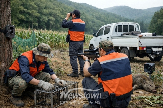 유해야생동물 수확기 피해방지단(챗GPT 생성 가상 이미지)