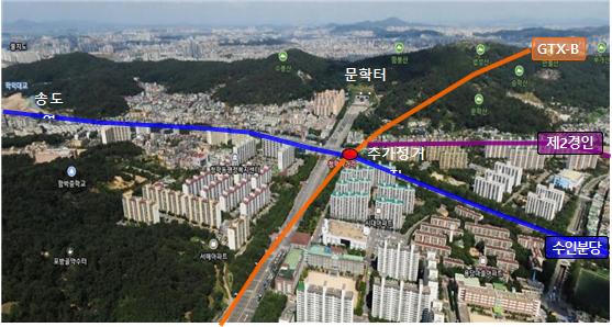 문학산 배경의 도시 인천 전경 사진=인천시