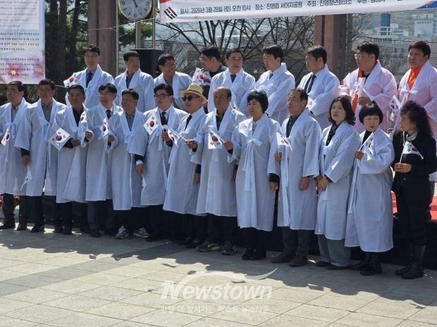 ​제107주년 진영읍 기미독립만세운동(홍태용 김해시장 축사)/사진 김국진기자​