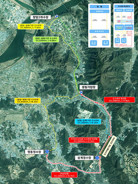​도수관로 복선화사업/김해시제공​