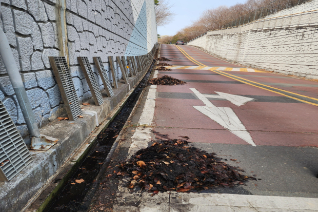 증산철도지하차도 배수로 모습/사진 양산시제공