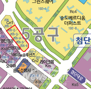 매각대상 토지 위치도 / 인천경제청