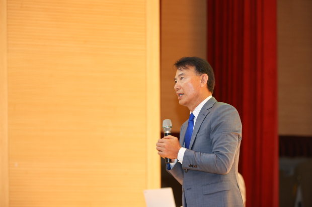 12일 정약용도서관에서 열린 인수위 워크숍에서 최현덕 당선인이 인사말을 하고 있다.