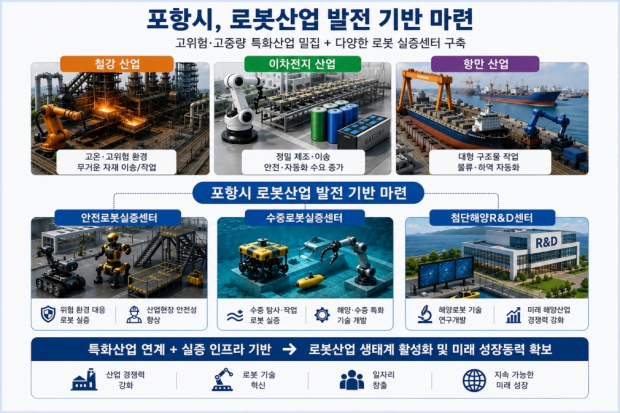 항시 로봇산업 발전기반 마련을 위한 전략 도식(AI 생성이미지)