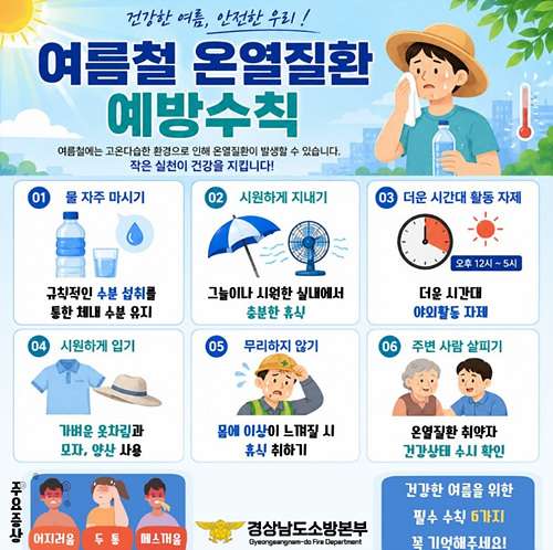 온열질환 예방수칙 홍보물/김해동부소방서제공