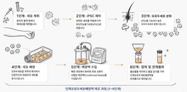 인체모유두세포배양액 제조 과정
