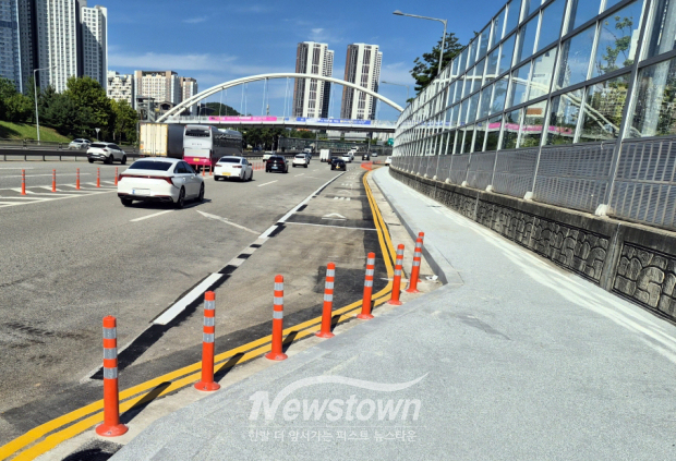 이순신고등학교 주변 승하차공간 개선 공사(사진 / 아산시 제공)