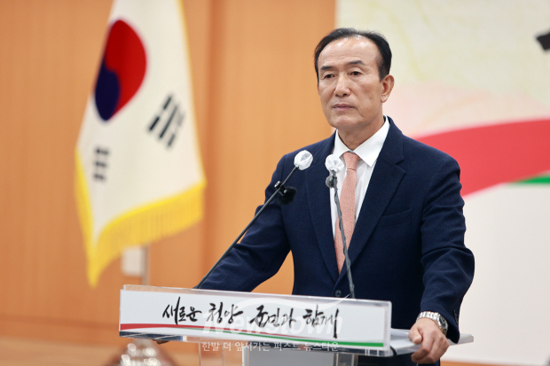 김홍열 청양군수 기후에너지환경부 지천댐 건설 발표 기자회견(사진 / 뉴스타운)