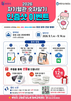 2026년 자기혈관 숫자알기 인증샷 이벤트 포스터 / 부천시