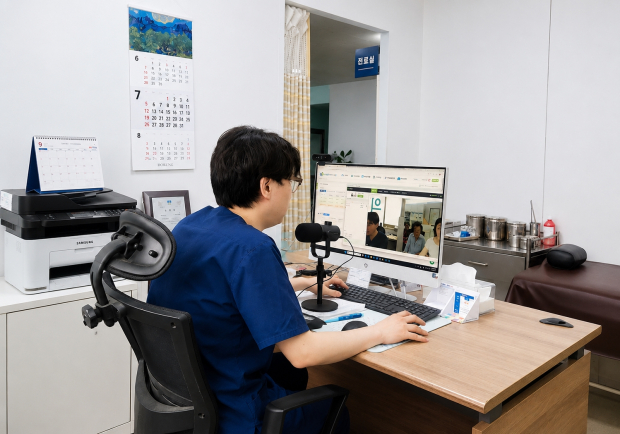 경주시와 의료취약지 원격협진 시범사업에 참여한 민간의료기관 의료진이 원격협진을 하고 있다.