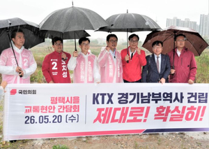 국민의힘 원내지도부 평택 집결…유의동 “KTX 경기남부역 신설 반드시 추진”
