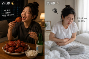 스트레스받은 사람, ‘늦은 야식’은 장 건강에 위험
