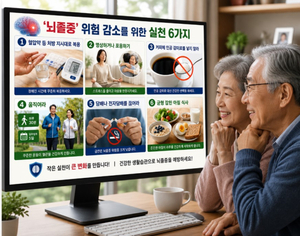 ‘뇌졸중’ 위험 감소를 위한 실천 6가지
